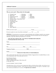 &quot;Feedback Form for Persons Requiring Interpreter Services&quot; - Minnesota, Page 2