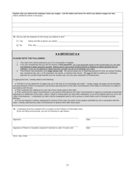 Form WCA-1 Statement of Claim for Wages - Connecticut, Page 2