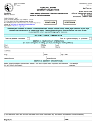 Form PIU1 General Form Comments/Questions - California
