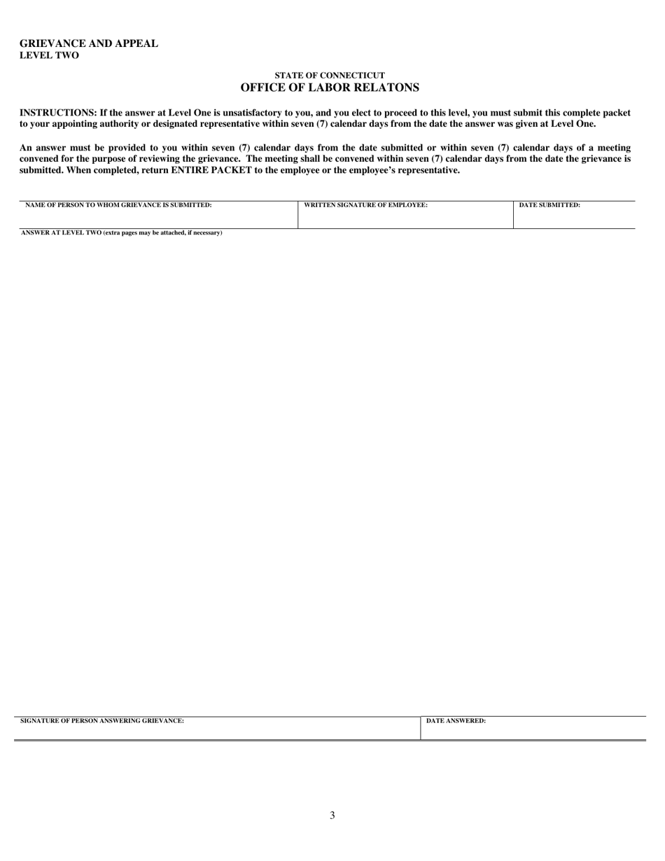 Form PER-144 Grievance and Appeal Packet - Connecticut, Page 3