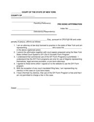 Document preview: Pro Bono Affirmation - New York
