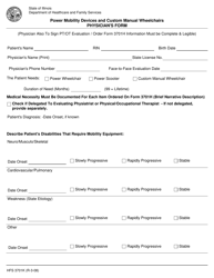 Document preview: Form HFS3701K Power Mobility Devices and Custom Manual Wheelchairs Physician's Form - Illinois