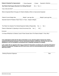 Form HFS3701K Power Mobility Devices and Custom Manual Wheelchairs Physician&#039;s Form - Illinois, Page 2