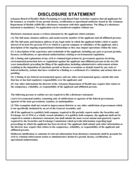 Document preview: Disclosure Statement - Arkansas
