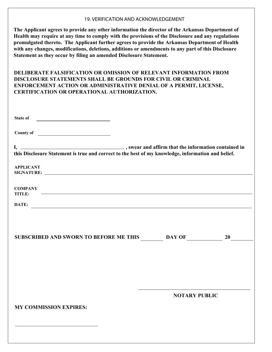 Arkansas Disclosure Statement Download Fillable PDF Templateroller