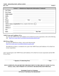 Registration Application - Virginia, Page 2