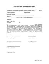 Document preview: Form BEC43 Electrical Self Certification Affidavit - New York City