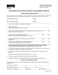 Document preview: Form ED65 Application for Electrical Material and Equipment Approval - New York City