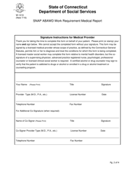 Form W-1210 &quot;Snap Abawd Work Requirement Medical Report&quot; - Connecticut, Page 2