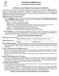 Form W-982 &quot;Personal Care Attendant (Pca) Request for Referral&quot; - Connecticut