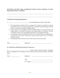 Request to Practice by Special Permission for U.S. Government Attorneys - Minnesota, Page 2