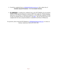 Request to Practice by Special Permission for U.S. Government Attorneys - Minnesota, Page 3