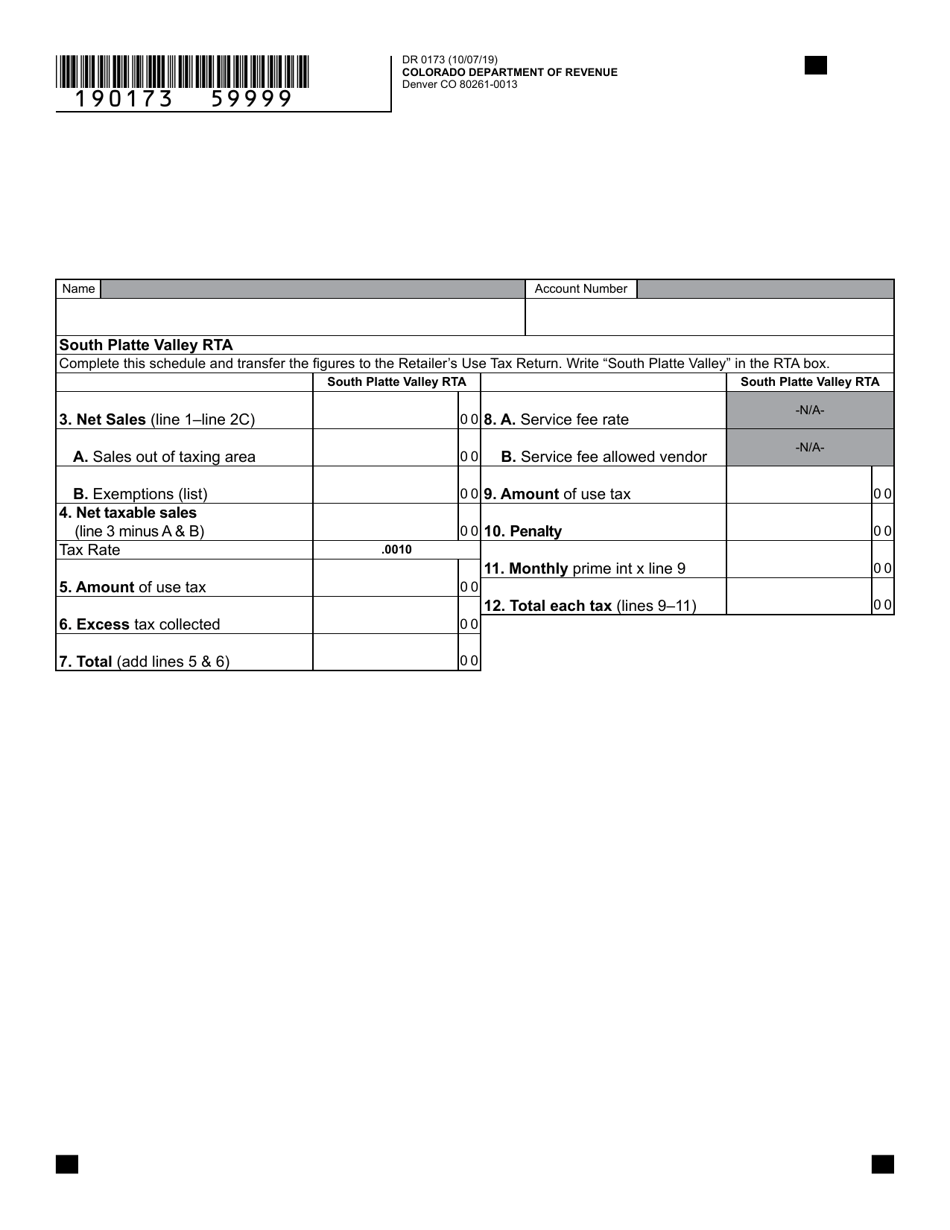 Form DR0173 Retailers Use Tax Return - Colorado, Page 8