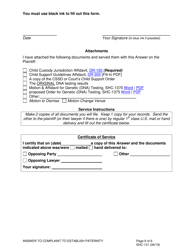 Form SHC-131 Answer and Counterclaim to Complaint to Establish Paternity - Alaska, Page 6