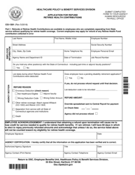 Form CO-1301 Application for Refund Retiree Health Contributions - Connecticut