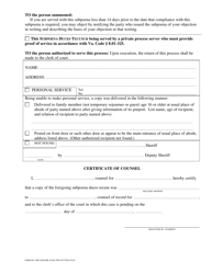 Form DC-3000 Subpoena Duces Tecum (Criminal) - Attorney Issued - Virginia, Page 2