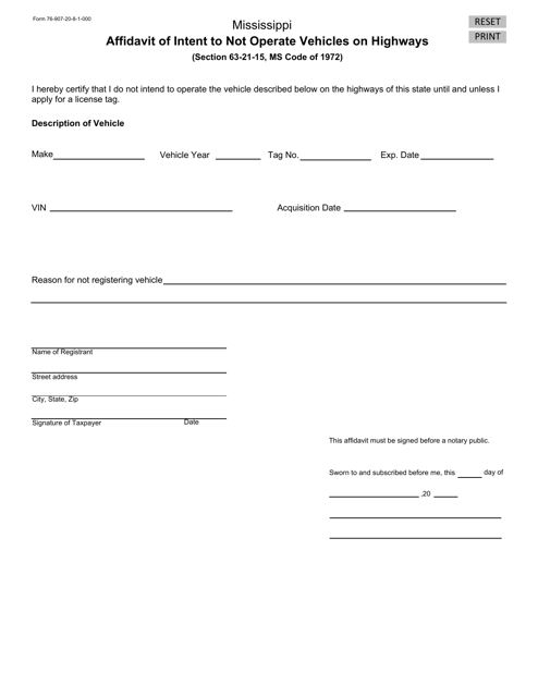 Form 76907  Printable Pdf