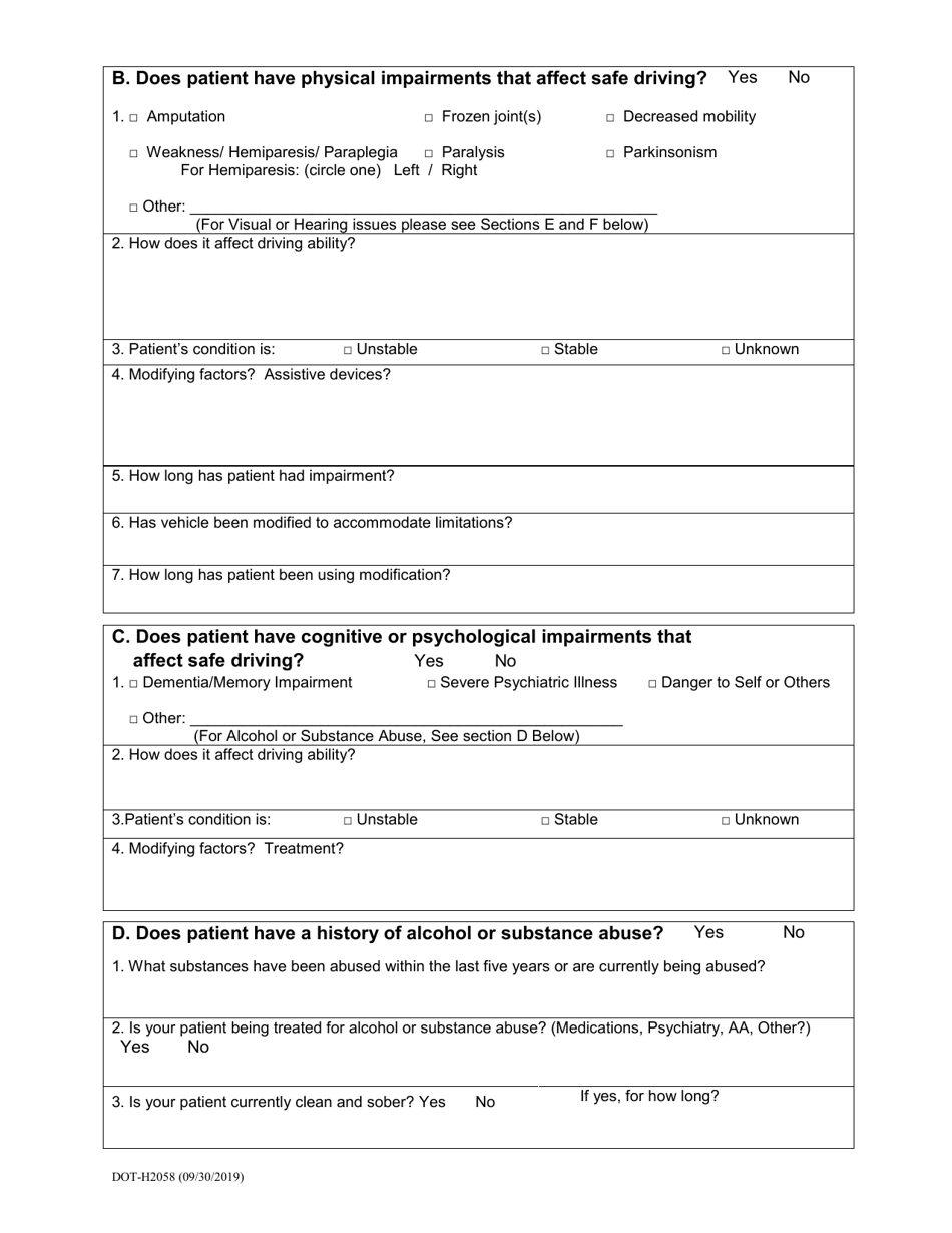 Form DOT-H2058 Medical Report - Hawaii, Page 3