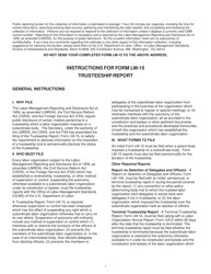 Instructions for Form LM-15 Trusteeship Report
