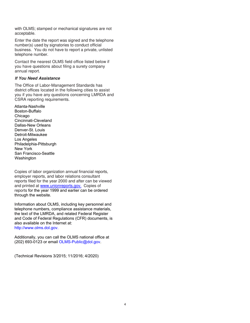 Instructions for Form S-1 Surety Company Annual Report, Page 4