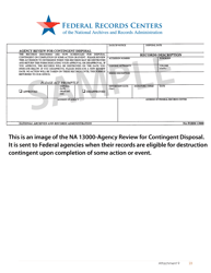 Document preview: NA Form 13000 Agency Review for Contingent Disposal - Sample