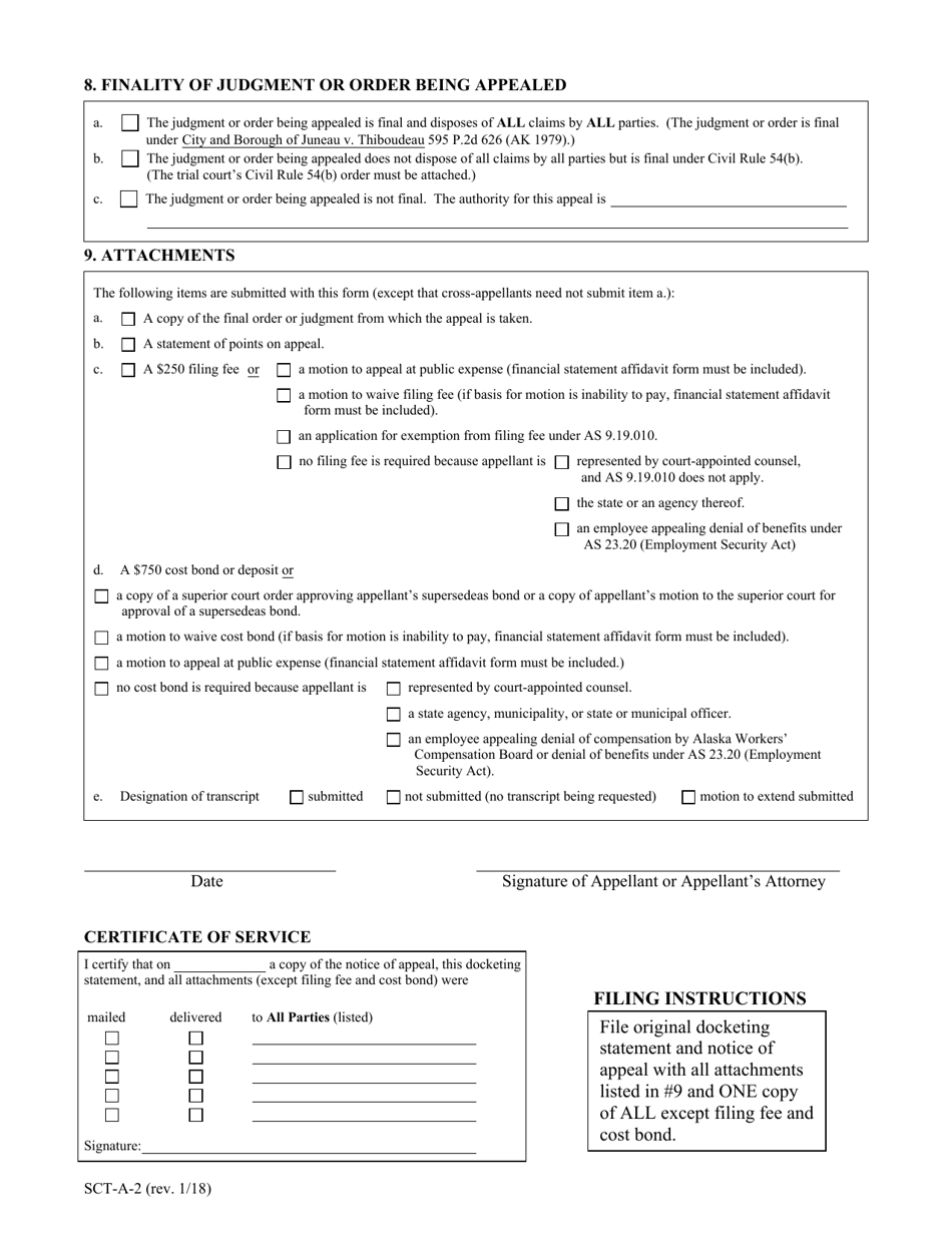 Form SCT-A - Fill Out, Sign Online and Download Fillable PDF, Alaska ...