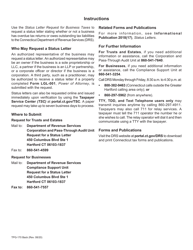 Form TPG-170 Business Taxes Status Letter Request - Connecticut, Page 2