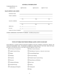 Application for Contractor Prequalification - Arizona, Page 5