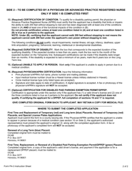 Form PA-3 Disability Parking Permit Application - Hawaii, Page 2