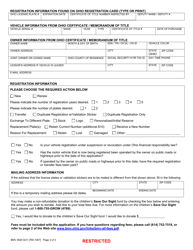 Form BMV4625 &quot;Application for Registration by Mail&quot; - Ohio, Page 2