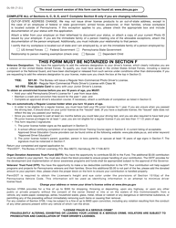 Form DL-59 Application for Change From a Junior Driver&#039;s License to a Regular Non-commercial License - Pennsylvania, Page 2