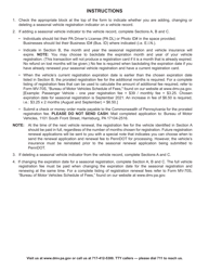 Form MV-140SV Application for Seasonal Vehicle Registration - Pennsylvania, Page 2