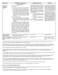 Form MV-145 Application for Person With a Disability or Hearing Impaired Registration Plate or a Person With a Disability Motorcycle Plate - Pennsylvania, Page 2