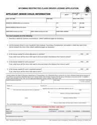 Form FSDL-708 Wyoming Restricted Class Driver License Application - Wyoming, Page 2