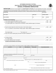 Form FSDL-708 Wyoming Restricted Class Driver License Application - Wyoming, Page 3
