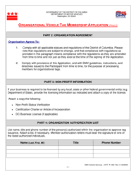Form OVT-P-002 Organizational Vehicle Tag Membership Application - Washington, D.C., Page 4