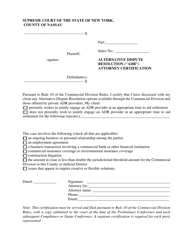 Document preview: Alternative Dispute Resolution (Adr) Attorney Certification - Nassau County, New York
