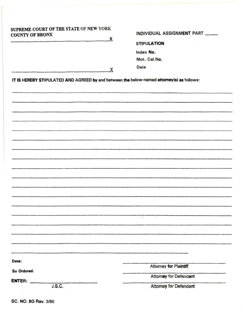 SC. Form 8G  Printable Pdf
