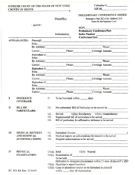 SC. Form 8A Preliminary Conference Order - Bronx County, New York