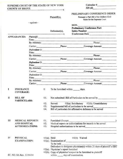SC. Form 8A  Printable Pdf