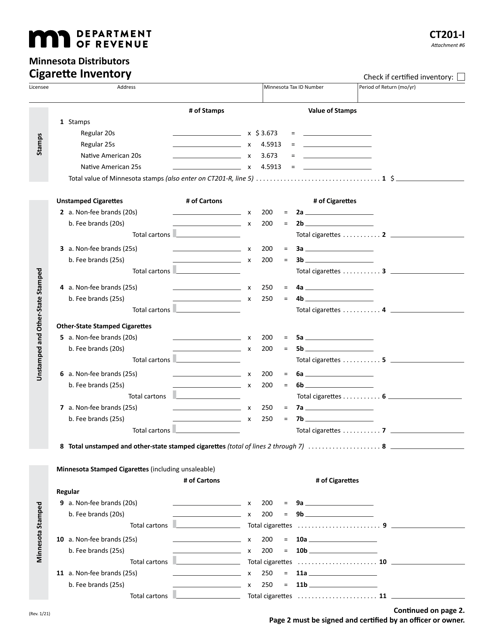 Form CT201-I Attachment 6  Printable Pdf