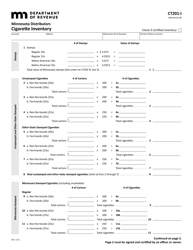 Form CT201-I Attachment 6 Cigarette Inventory (Minnesota Distributors) - Minnesota