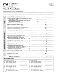Document preview: Form CT201-R Attachment 1 Cigarette Reconciliation (Minnesota Distributors) - Minnesota