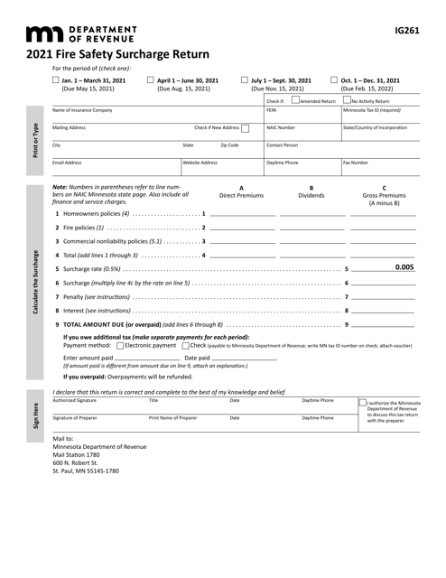 Form IG261 2022 Printable Pdf