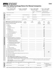 Form IG262 &quot;Fire Safety Surcharge Return for Mutual Companies&quot; - Minnesota, 2021