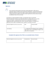 Tax Software Provider Registration Form - Minnesota, Page 9