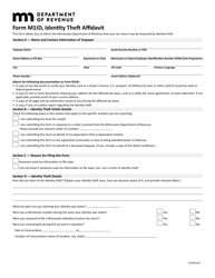 Document preview: Form M1ID Identity Theft Affidavit - Minnesota