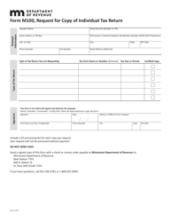 Form M100 &quot;Request for Copy of Individual Tax Return&quot; - Minnesota