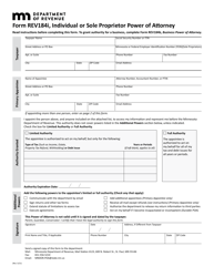 Document preview: Form REV184I Individual or Sole Proprietor Power of Attorney - Minnesota