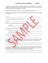 Document preview: Supplemental Jury Questionnaire - Sample - Minnesota